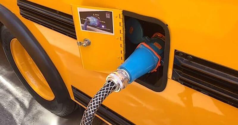 Electric school bus charging