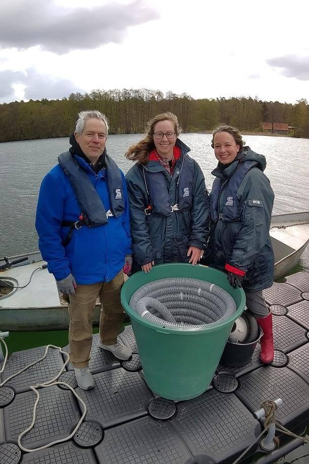 Jason Stockwell, Mia McReynolds, and Anna Schmidt at the LakeLab