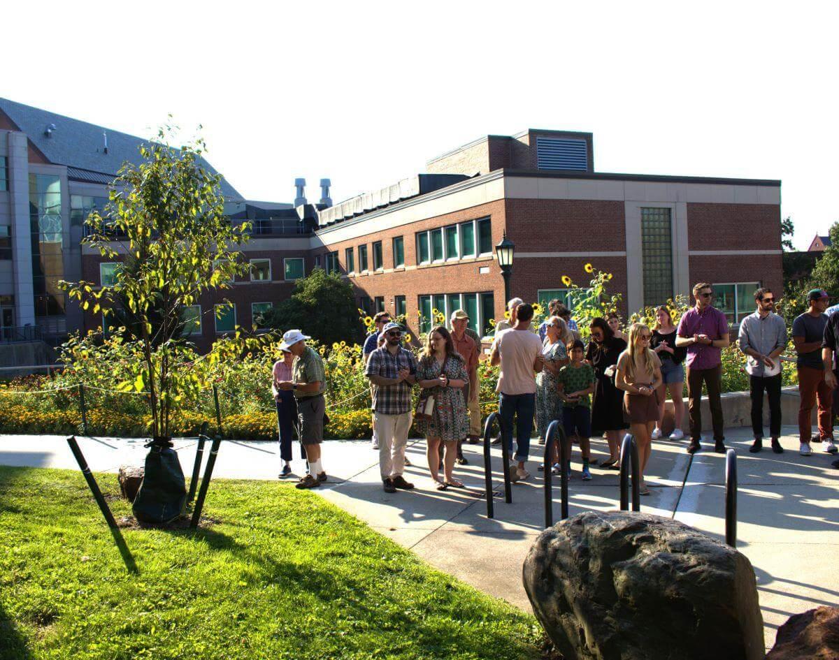 A crowd of people gathered to celebrate and honor the memory of Jarlath
