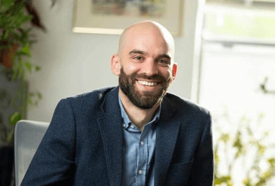 a man smiling