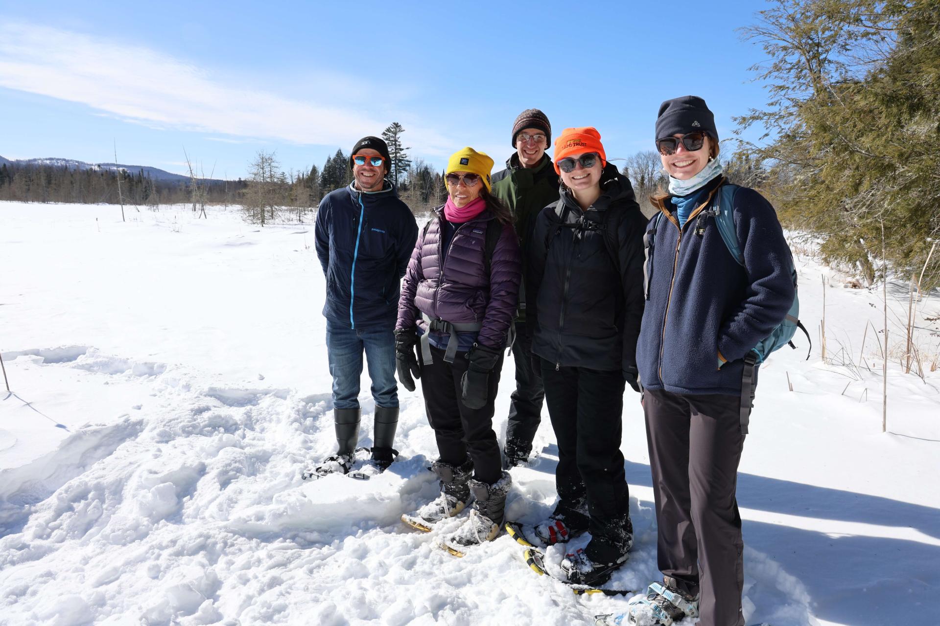 Faculty and Staff affiliated with the Natural Areas system and UVM Water Resources Institute joined Emily and Stowe Land Trust Conservation Program Manager, Carolyn Loeb, to explore the property and discuss opportunities it presents to UVM 