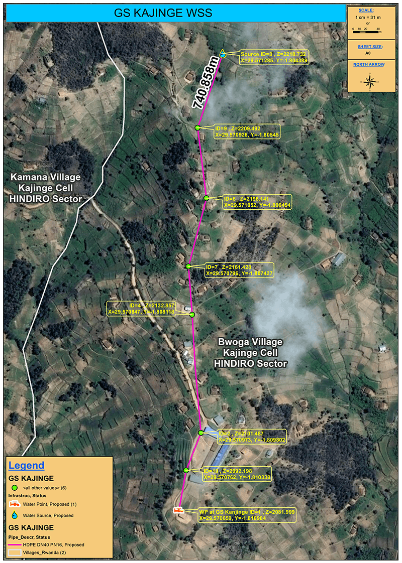Map of Kajinge water project