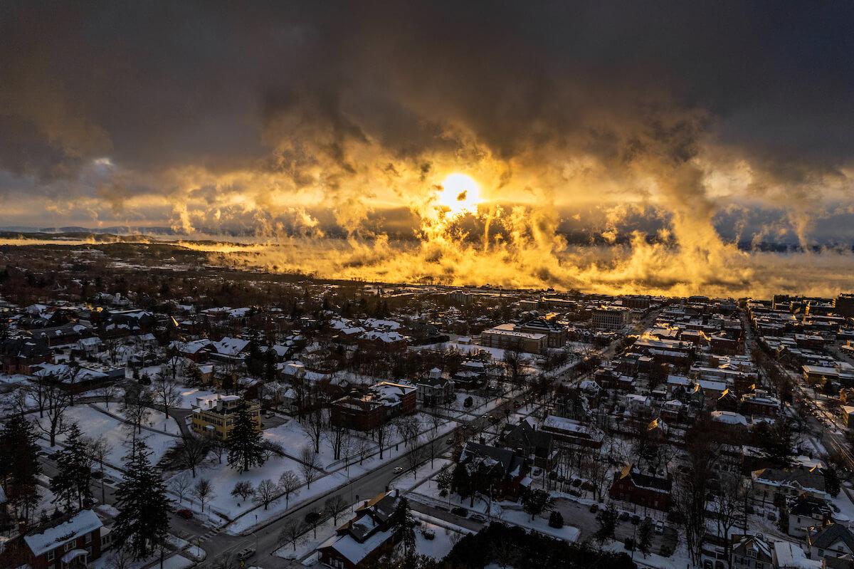 Polar vortex on Lake Champlain