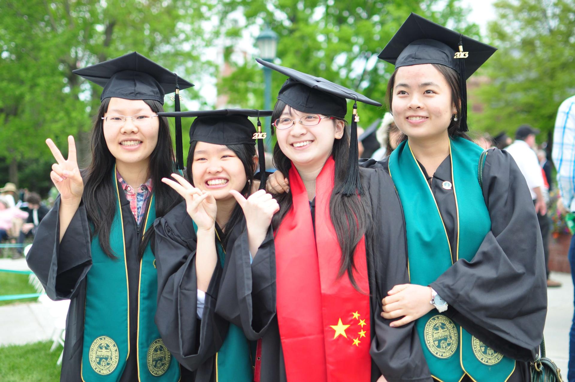 International students at commencement