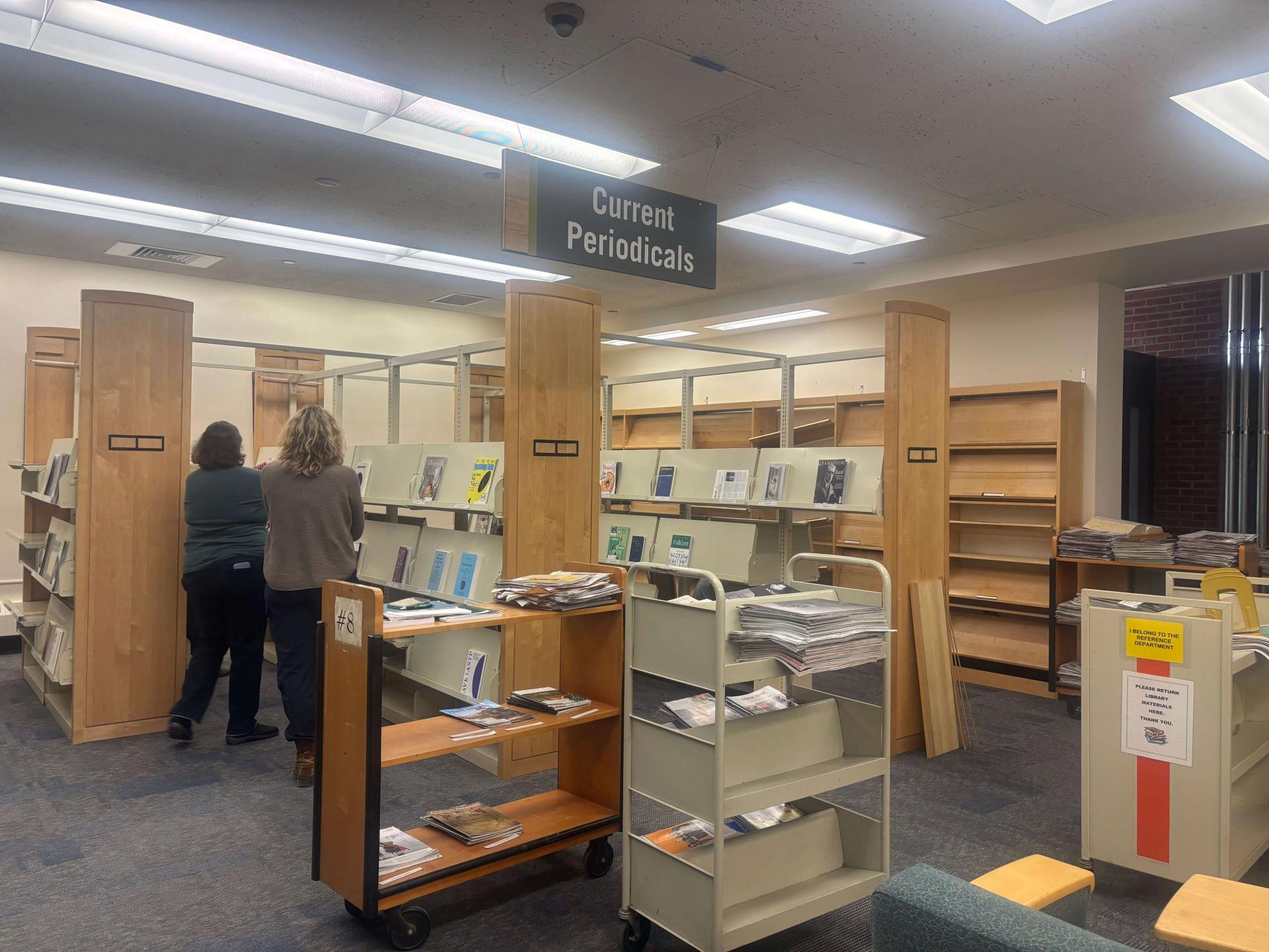 A section of the library displaying periodicals.