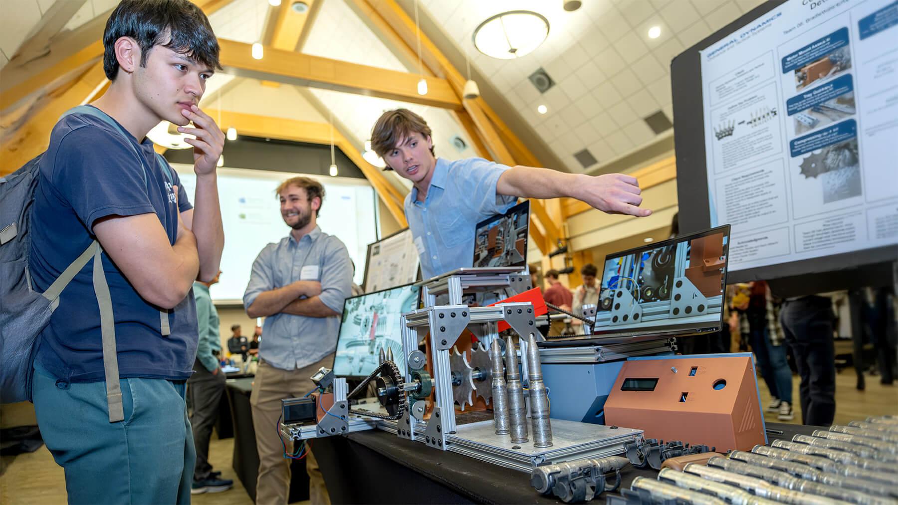 Senior CEMS teams share their projects during the 2025 CEMS Engineering Design Night.