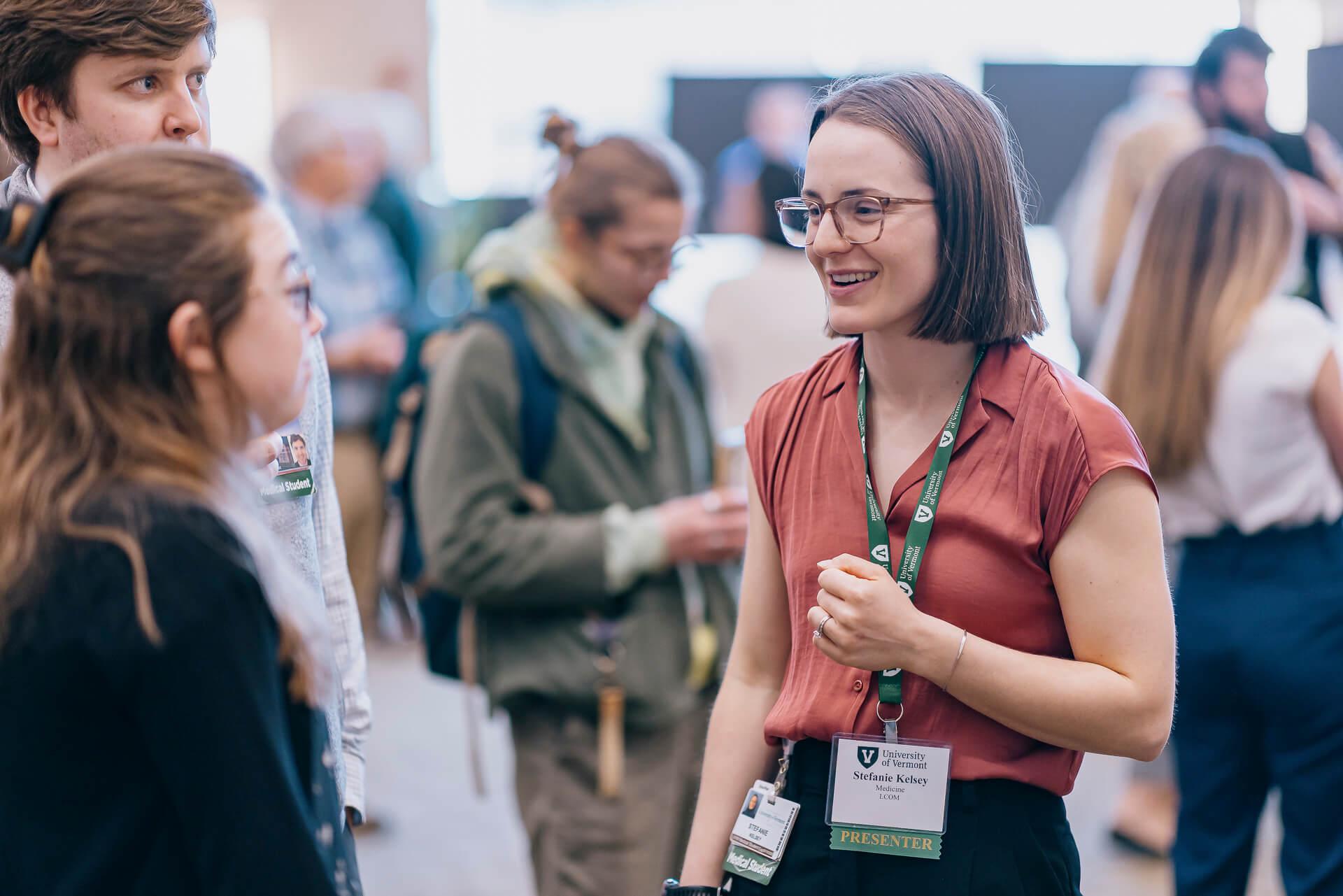 A student engages with the community at the Student Research Conference