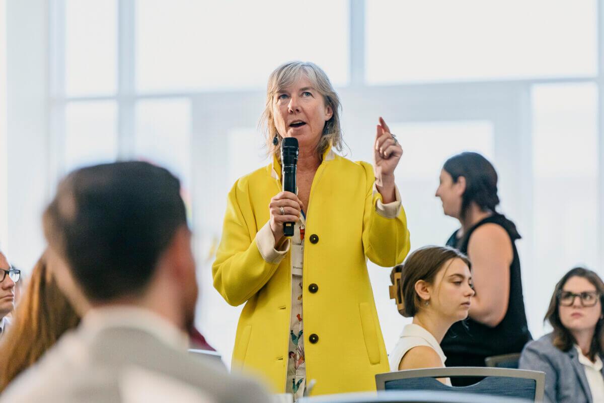 A person speaks at the 2024 UVM RISE Summit