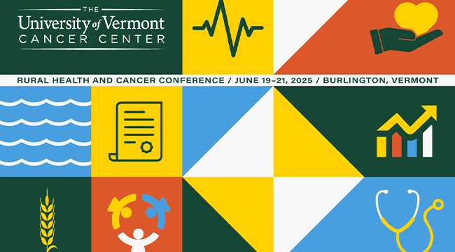 graphic of colorful images associated with cancer