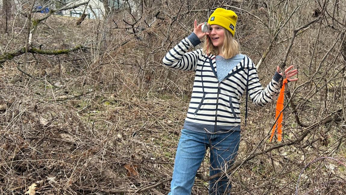 Woman on a walking trail