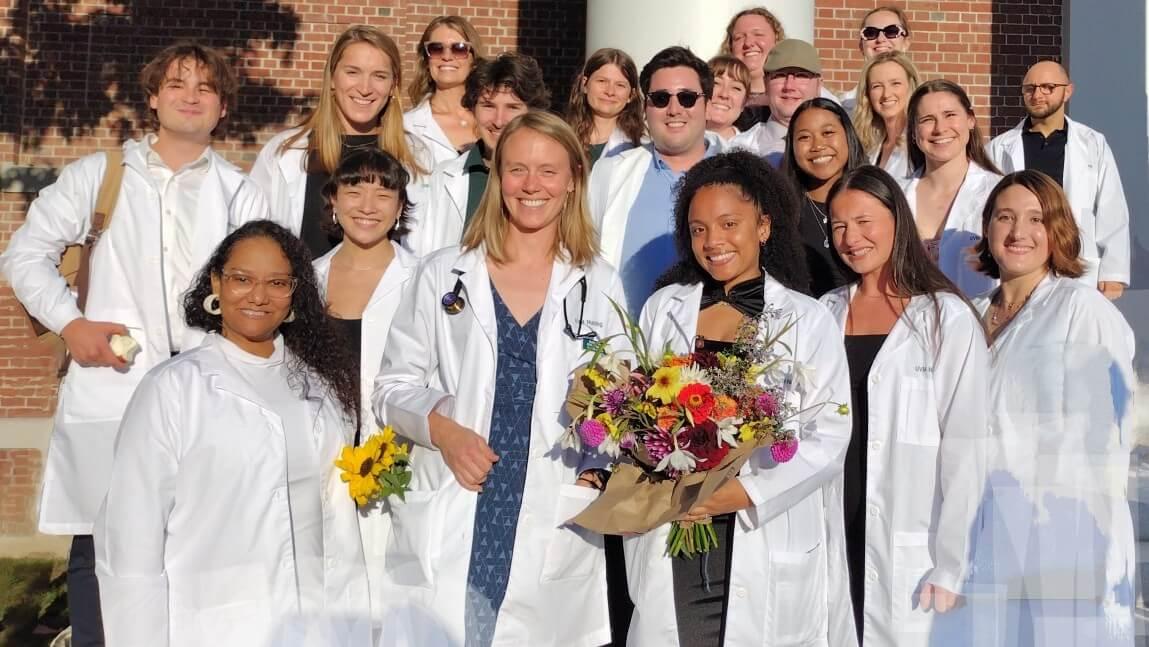 a group of nursing students pose for photo