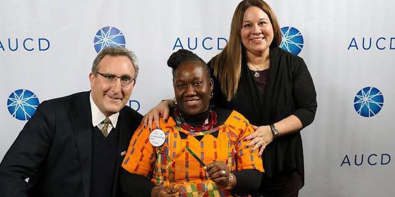 Andrew Imparato, Sefakor Komabu-Pomeyie, and professor Maria Avila 