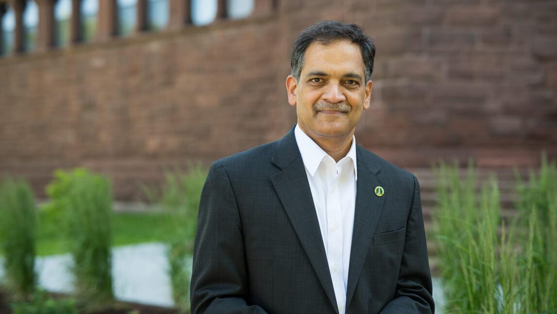 A portrait of UVM president Suresh Garimella