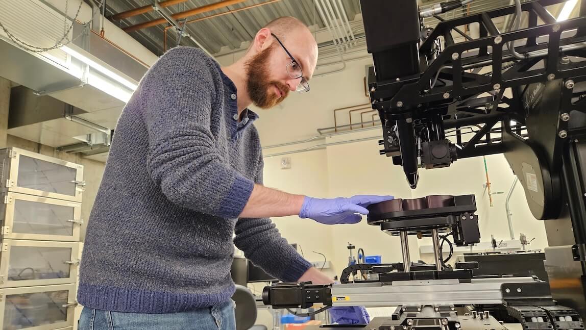 A man working at a machine
