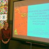 Student giving a presentation.
